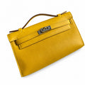 Kelly 22cm Swift Leather with Silver Buckle Handmade — Versatile Structured Bag