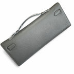 Sophisticated Evening Clutch: Kelly Cut 31 Clutch Epsom Leather Pewter Gray