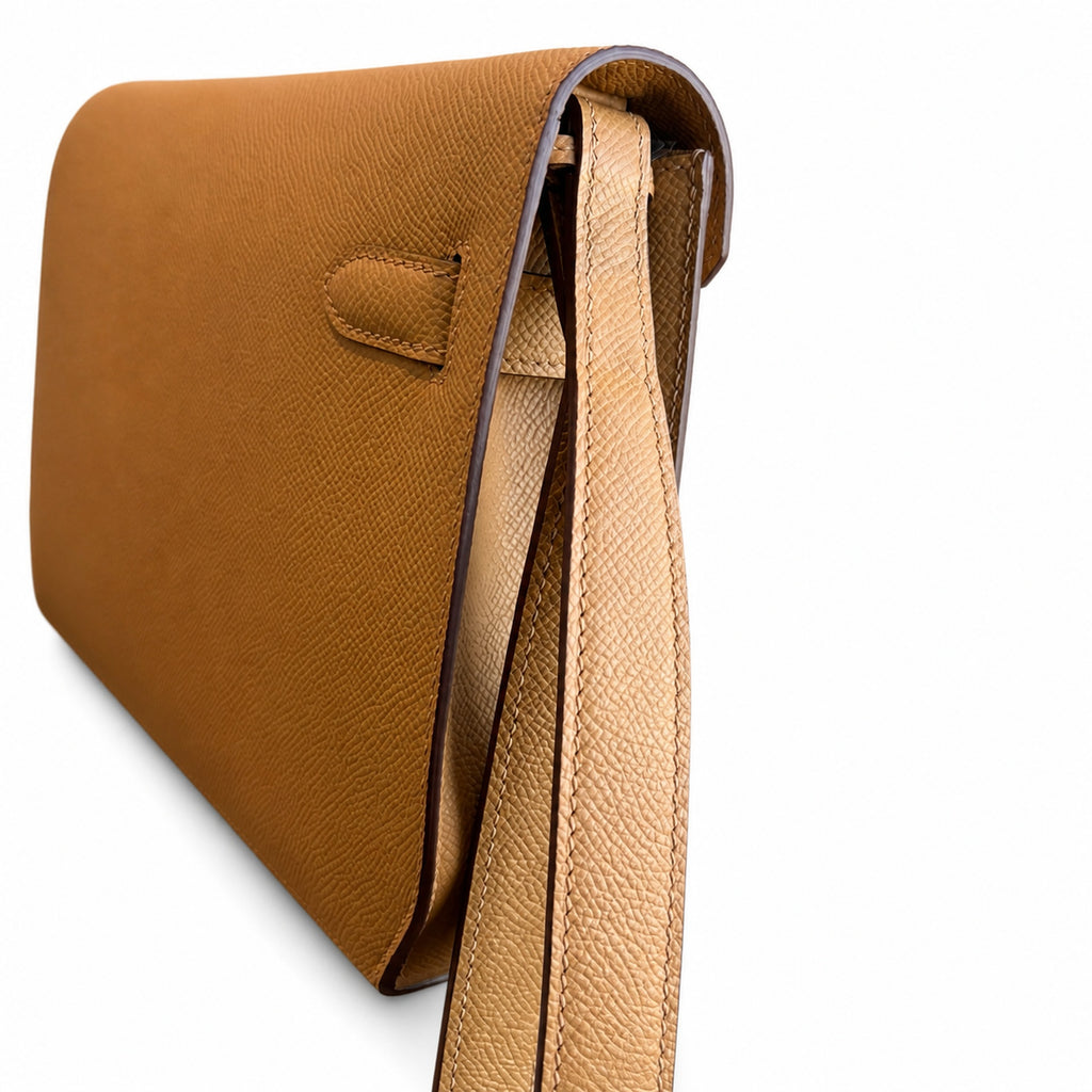 Kelly Depeches 25cm Epsom Leather with Shoulder Strap — Streamlined Clutch Bag