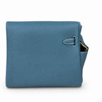 Kelly Messenger messenger bag for men and women, denim orchid buckle, imported leather, all-steel hand-waxed thread, the highest cost-effectiveness — Streamlined Top-Handle Handbag