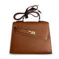 Kelly desordre 20cm Golden Brown Gold Buckle Epsom handmade double sided Kelly — Versatile Two-Sided Kelly Design