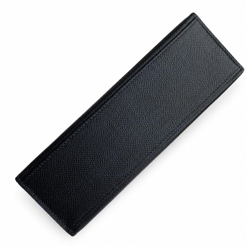 Kelly 22cm in Black Epsom Leather with Silver Buckle Handmade — Sophisticated Carry Design