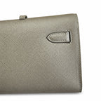 Kelly Cut 31 Clutch Epsom Leather Pewter Gray — Sophisticated Evening Clutch