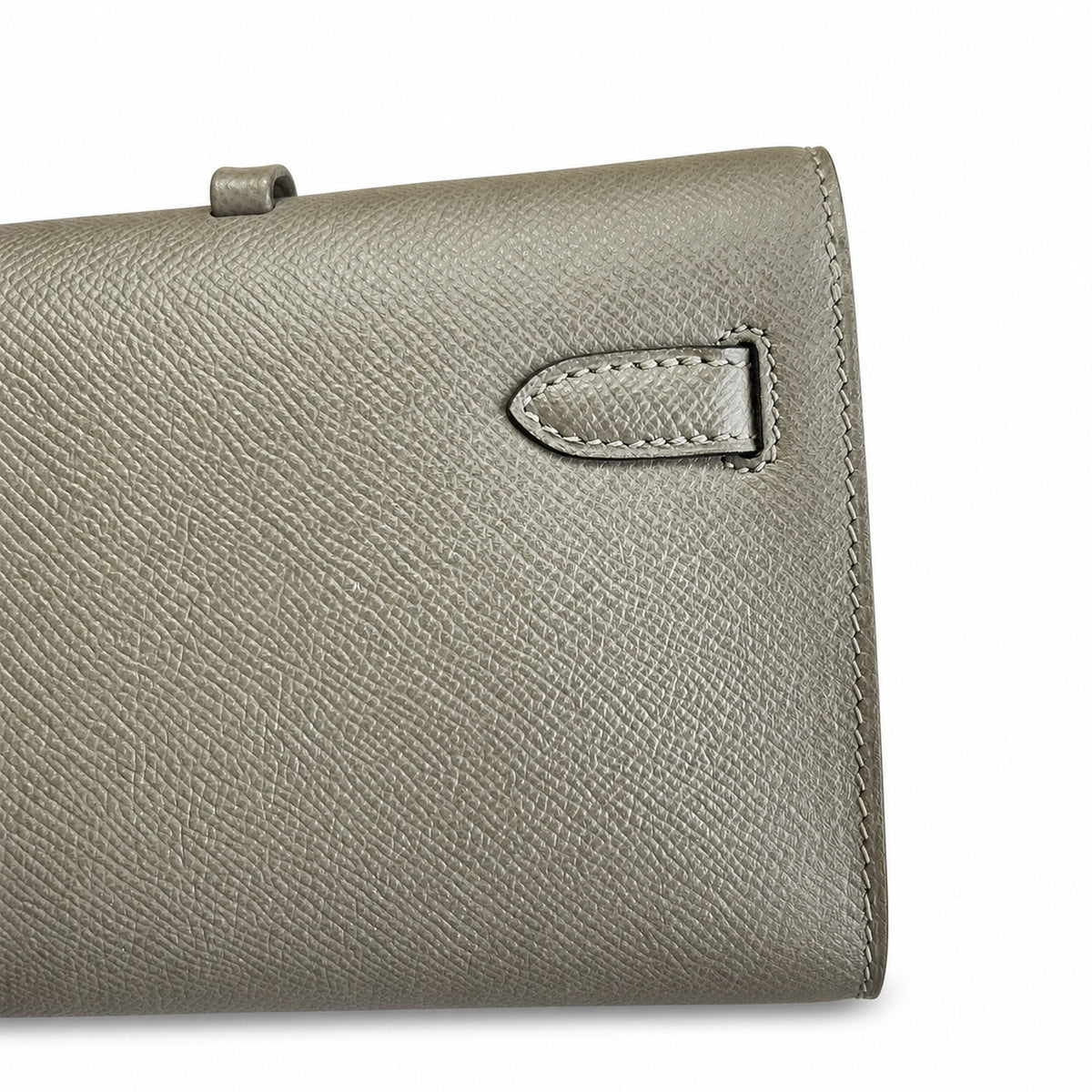 Kelly Cut 31 Clutch Epsom Leather Pewter Gray — Sophisticated Evening Clutch