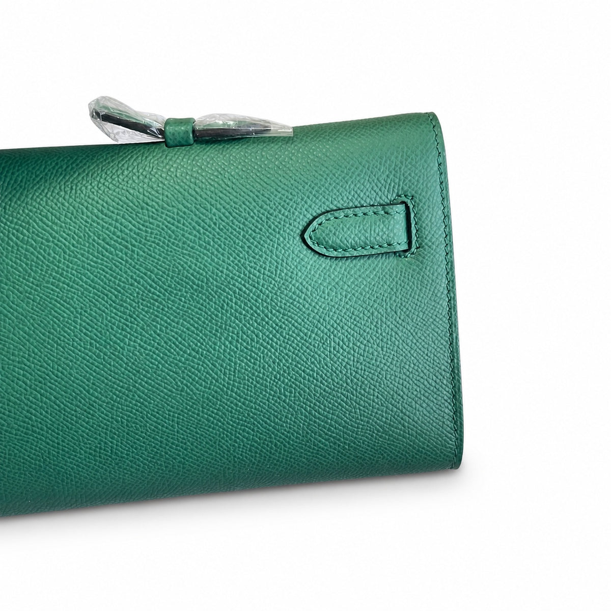 Kelly Cut 31 Clutch Epsom Leather Malachite Green — Distinctive Slim Carry Style