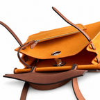 Polished Canvas-and-Leather Handbag: Herbag 31cm Saddle-Inspired Canvas Body with Leather Handle and Shoulder Strap