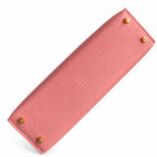 handmade Mini Kelly II 19cm imported Epsom Leather Milkshake Powder Gold Buckle — Timeless Mini Top-Handle Design