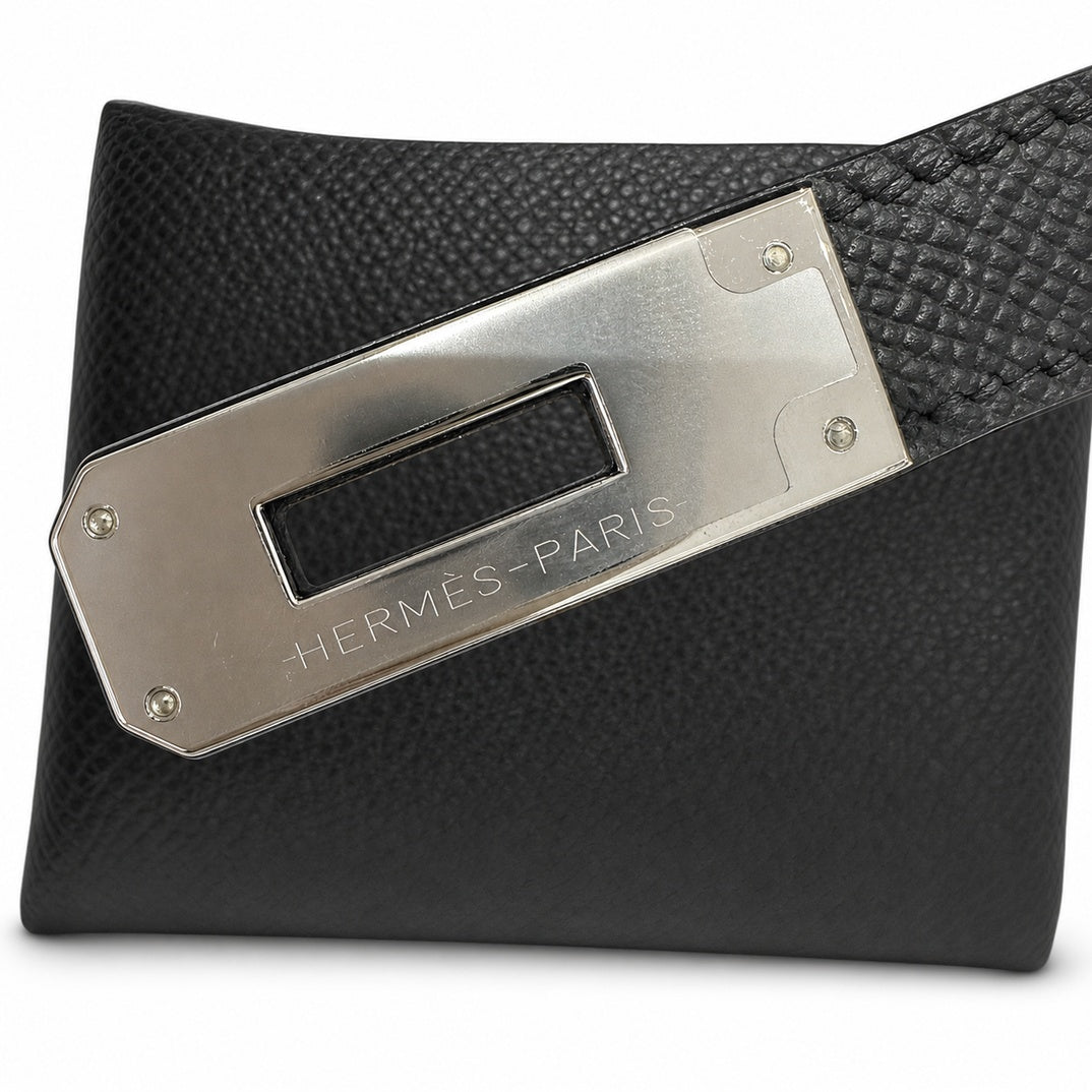 Kelly 32cm in Black Epsom Leather with Silver Buckle Handmade — Timeless Top-Handle Design