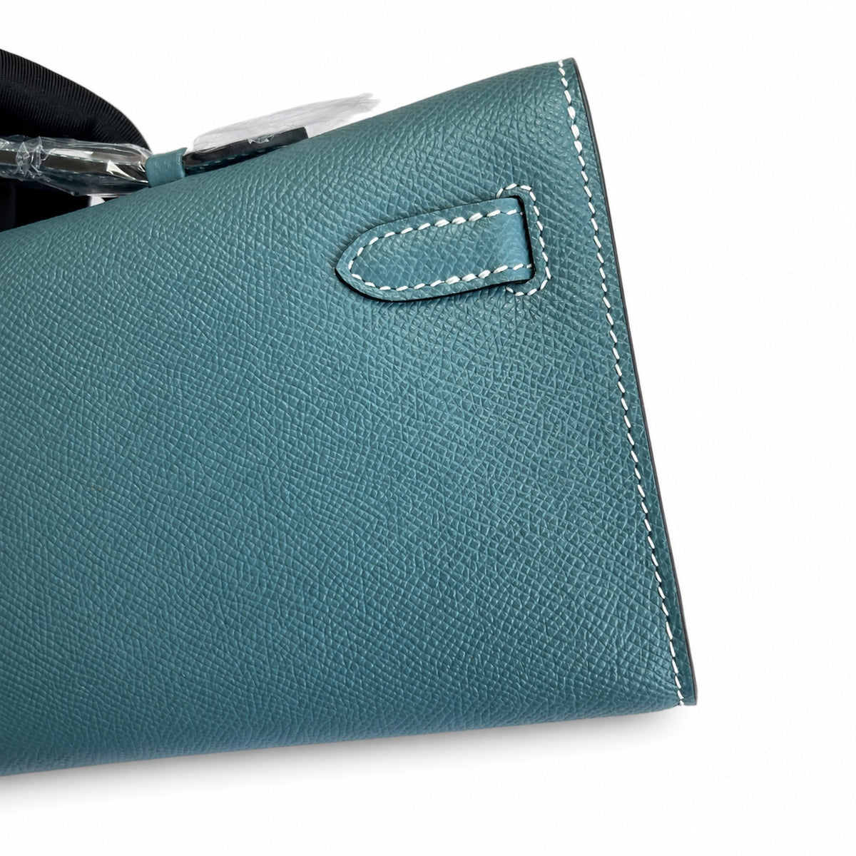 Kelly Cut 31 Clutch Epsom Leather Denim Blue — Polished Compact Clutch