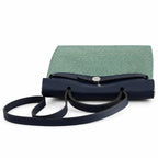 Herbag 31cm Saddle-Inspired Canvas Body with Leather Handle and Shoulder Strap — Elegant Canvas-and-Leather Hand-Carry Bag