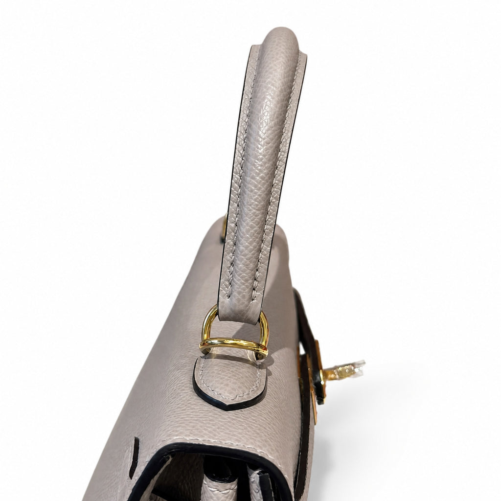 Kelly 25cm Epsom Leather with Gold Buckle Handmade — Elegant Structured Carry Style