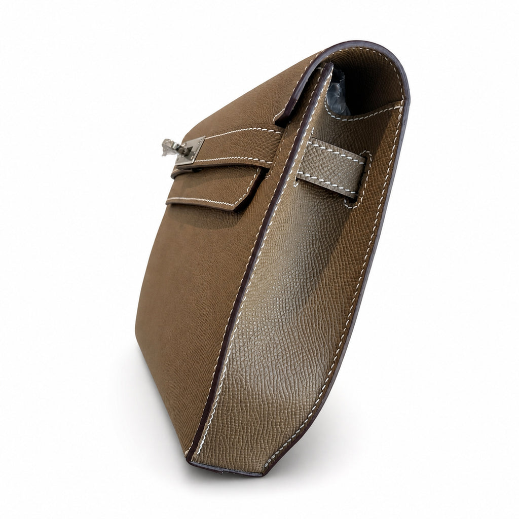 Streamlined Clutch Bag: Kelly Depeches 25cm Epsom Leather with Shoulder Strap