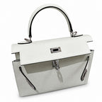 Kelly 25cm in green Epsom Leather with Silver Buckle Handmade — Timeless Top-Handle Design