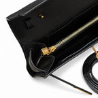 Refined Small Hand-Carry Bag: Kelly to go Color: ck89/Noir Size: 19*11.5*1.5cm Leather: Epsom Hardware: Gold shoulder crossbody bag, clutch bag, Black, cowhide, Gold Buckle