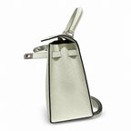 Kelly 25cm in green Epsom Leather with Silver Buckle Handmade — Timeless Top-Handle Design