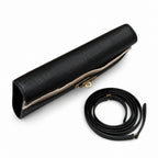 Kelly to go Color: ck89/Noir Size: 19*11.5*1.5cm Leather: Epsom Hardware: Gold shoulder crossbody bag, clutch bag, Black, cowhide, Gold Buckle — Refined Small Hand-Carry Bag