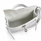 handmade Mini Kelly II 19cm imported Epsom Leather pure White Silver Buckle — Small Structured Carry Style