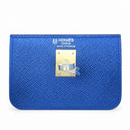 Kelly 25 sapphire blue with classic orange Epsom frosted Gold Buckle handmade — Elegant Structured Carry Style