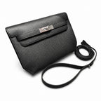 Kelly Depeches clutch, Epsom Leather 89 Noir Black — Refined Shoulder-Strap Clutch