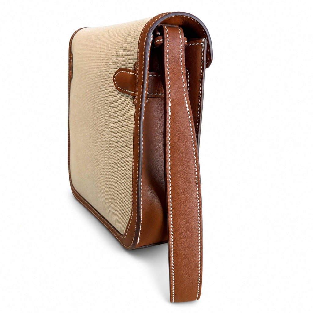 Kelly Depeches 25cm Swift Leather with Shoulder Strap — Versatile Hand-Carry Clutch