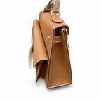 Kelly Desordre 20cm Sellier double-sided Epsom original palm print leather ck37 Golden Brown Gold Gold Buckle GHW top hand sewing — Double-Sided Structured Handbag