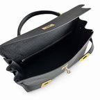 Kelly 40cm in Black Togo Leather with Gold Buckle Handmade — Sophisticated Carry Design