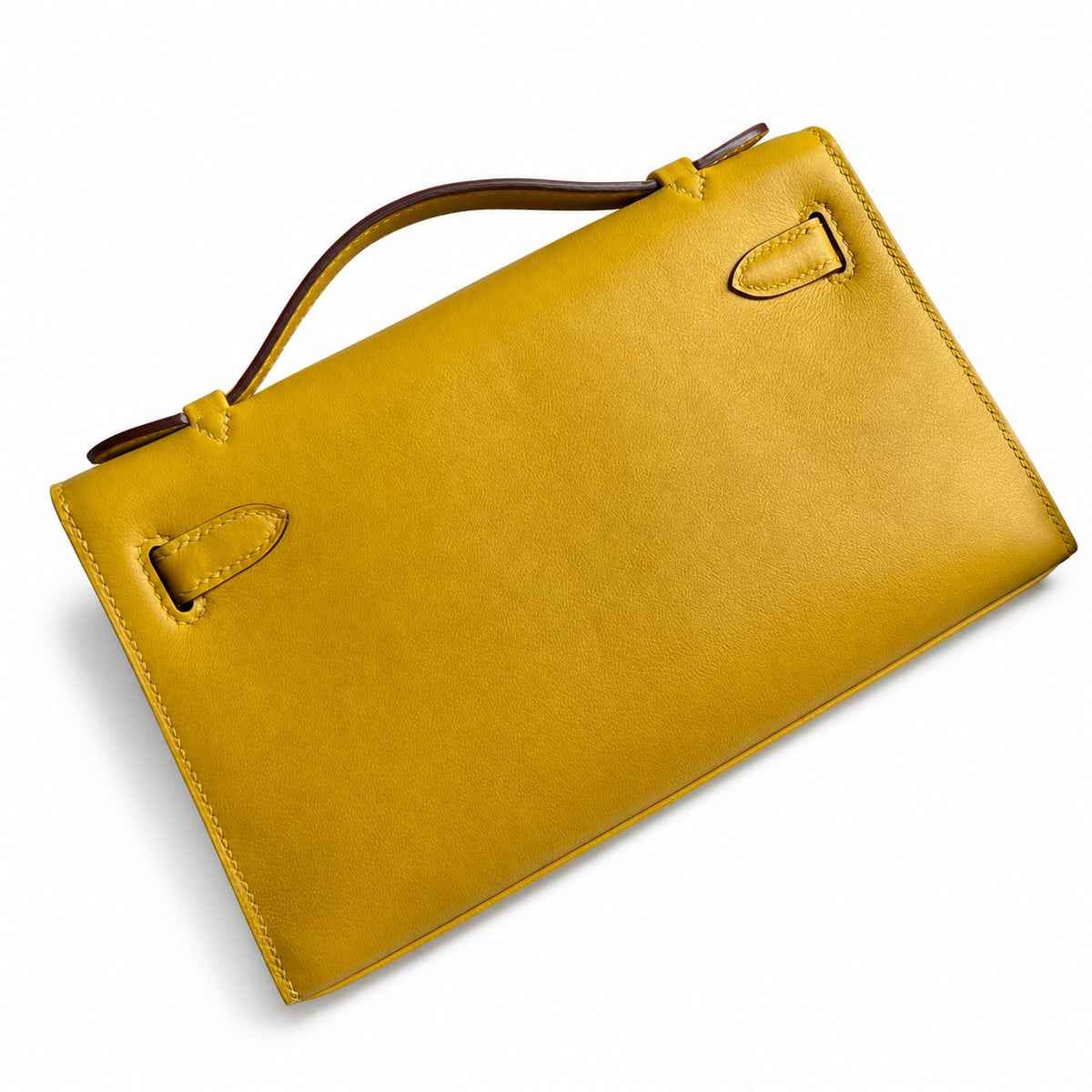 Kelly 22cm Swift Leather with Silver Buckle Handmade — Versatile Structured Bag
