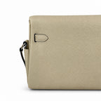 Kelly Messenger messenger bag for men and women, gray Silver Buckle for windbreaker, imported leather, all-steel hand-waxed thread, the highest — Versatile Structured Bag