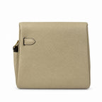 Kelly messenger messenger bag for men and women, gray Gold Buckle for windbreaker, imported leather, all-steel hand-waxed thread, the highest — Elegant Structured Carry Style
