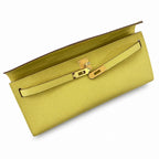 Kelly cut 31 clutch Epsom chick yellow Gold Buckle — Streamlined Evening Bag