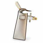 handmade Mini Kelly II 19cm imported Epsom Leather cream White Gold Buckle — Streamlined Mini Handbag