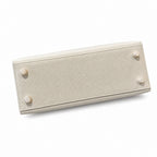 Kelly 25cm in Milkshake White Epsom Leather with Gold Buckle Handmade — Refined Top-Handle Bag