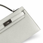 handmade Mini Kelly II 19cm imported Epsom Leather bubble green Silver Buckle — Elegant Compact Carry Style