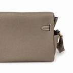 Kelly Messenger messenger bag for men and women, Elephant Gray Gold Buckle, imported leather, all-steel hand-waxed thread, the highest — Classic Hand-Carry Silhouette