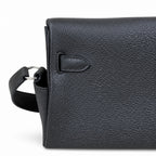 Kelly Messenger messenger bag for men and women, Black Silver Buckle, imported leather, all-steel hand-waxed thread, the highest cost-effectiveness — Versatile Structured Bag