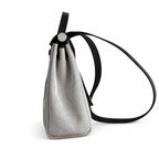 Polished Saddle-Inspired Carryall: Herbag 31cm Saddle-Inspired Canvas Body with Leather Handle and Shoulder Strap