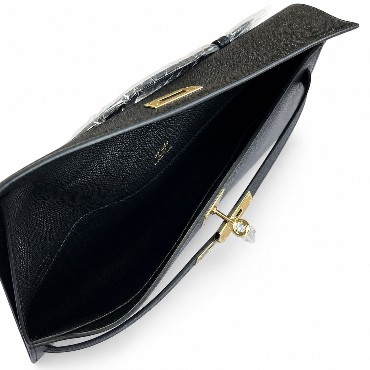 Sophisticated Evening Clutch: Kelly Cut 31 handbag Epsom Leather Black