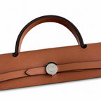 Herbag 31cm Saddle-Inspired Canvas Body with Leather Handle and Shoulder Strap — Distinctive Saddle-Inspired Handbag