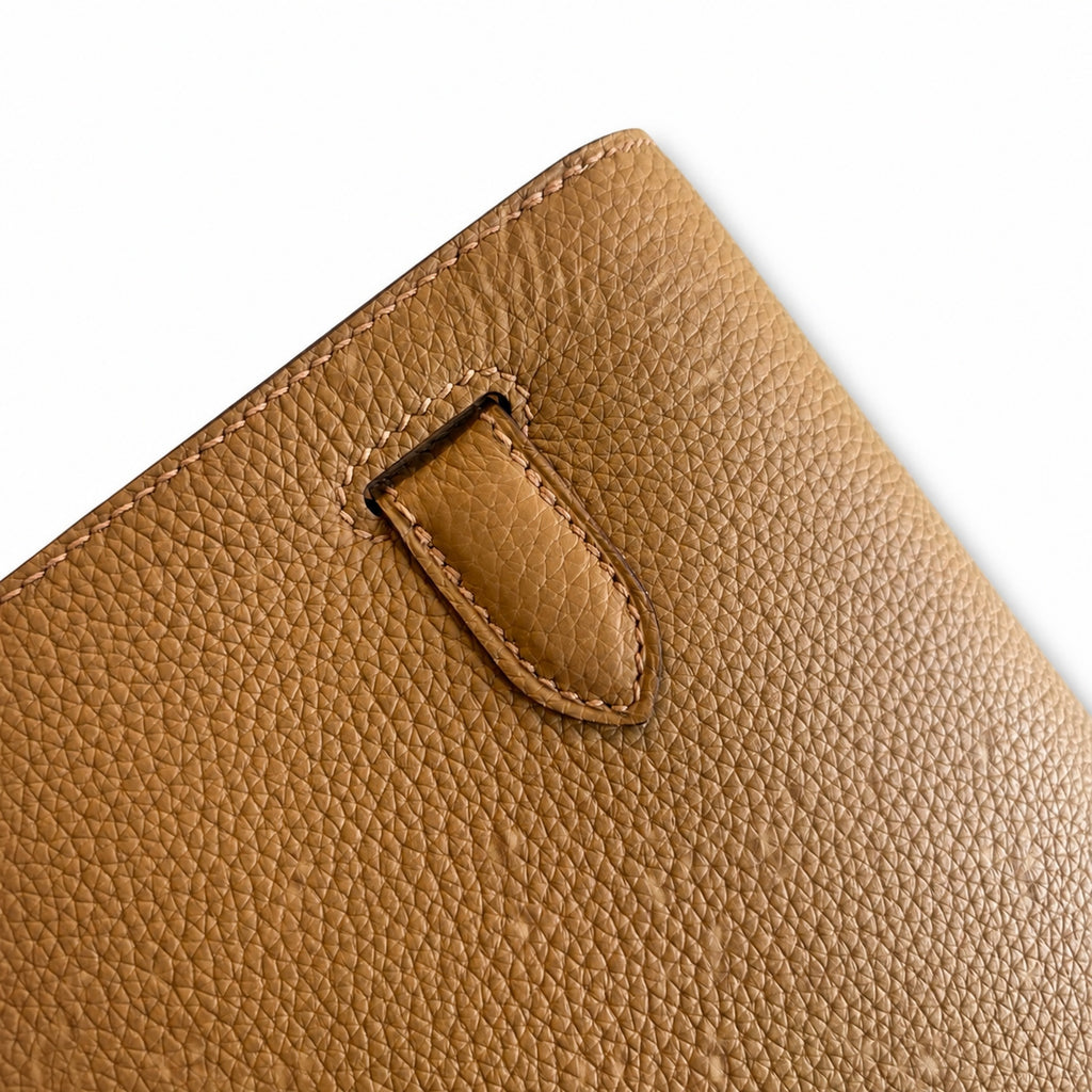 Kelly Depeches 25cm Togo Leather with Shoulder Strap — Streamlined Clutch Bag