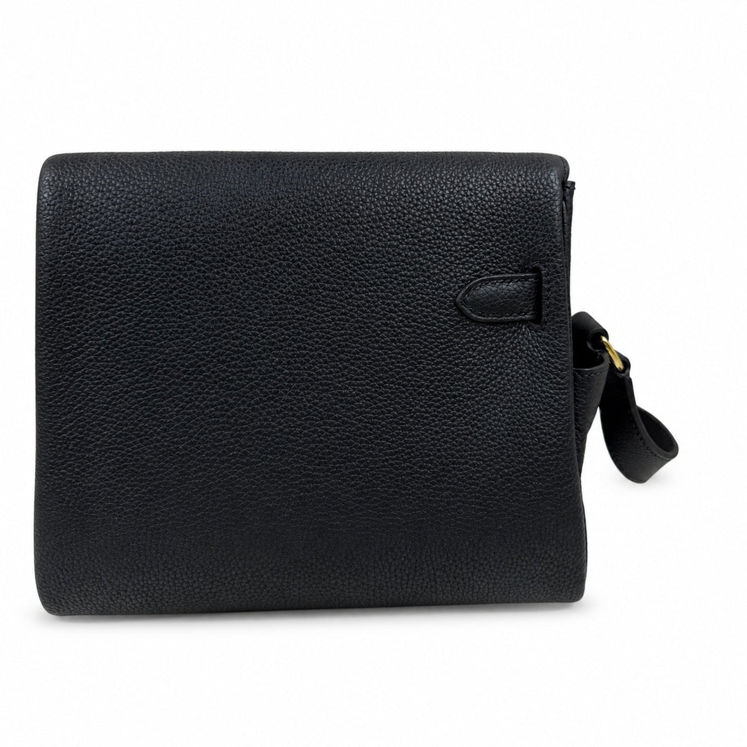 Kelly Messenger messenger bag for men and women, Black Gold Buckle, imported leather, all-steel hand-waxed thread, the highest cost-effectiveness — Sophisticated Carry Design