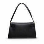 Kelly Elan 25 Underarm Baguette Bag in Black with Gold Buckle — Streamlined Elan Carry Design