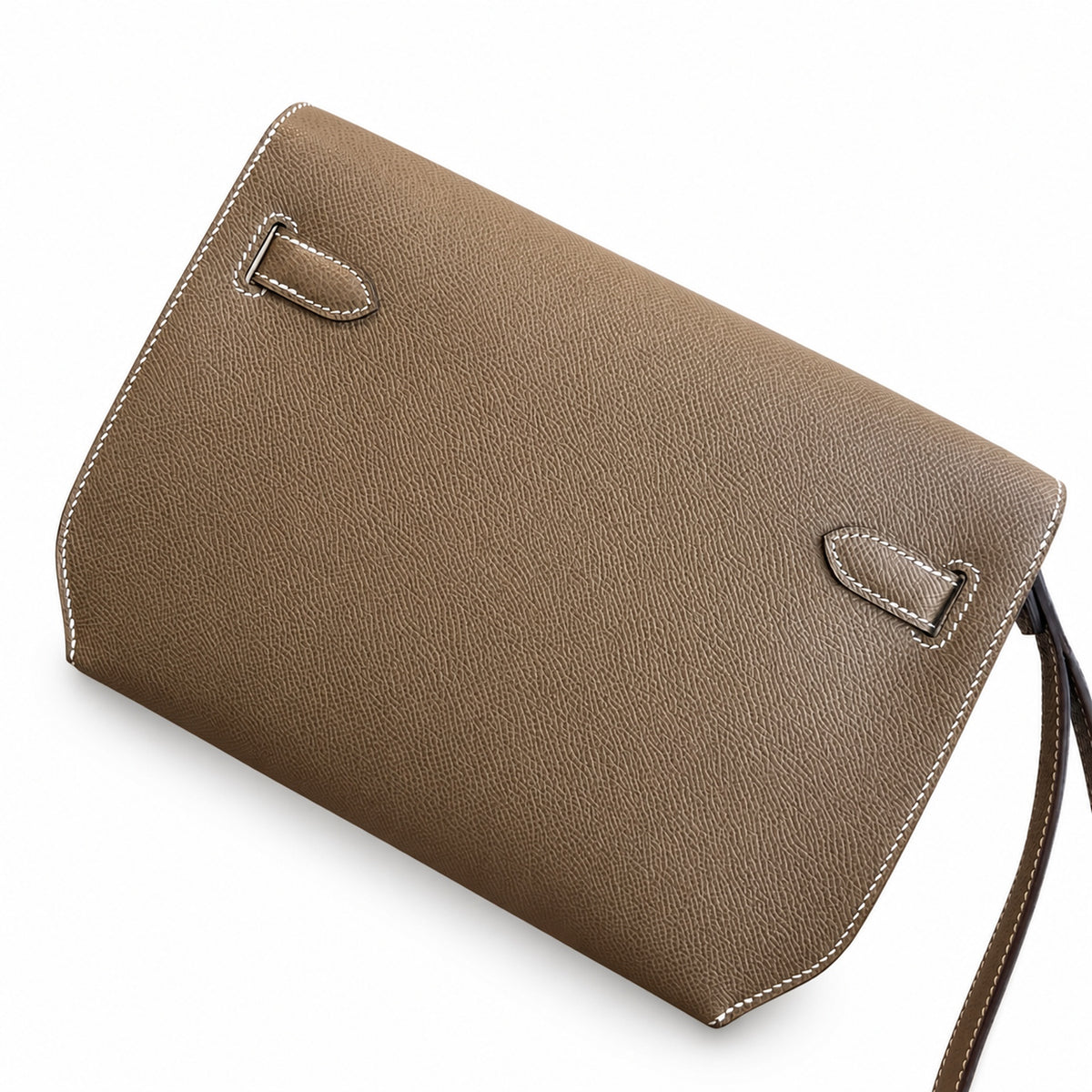 Streamlined Clutch Bag: Kelly Depeches 25cm Epsom Leather with Shoulder Strap