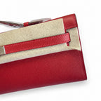 Kelly Cut 31 Clutch Epsom Leather Red — Versatile Flat Handbag