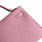handmade Mini Kelly II 19cm imported Epsom Leather, malva purple, Rose Gold Buckle — Sophisticated Small-Scale Bag