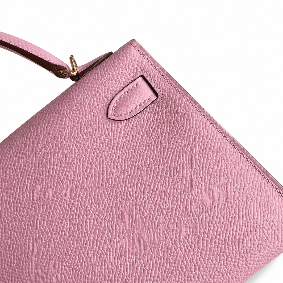 handmade Mini Kelly II 19cm imported Epsom Leather, malva purple, Rose Gold Buckle — Sophisticated Small-Scale Bag