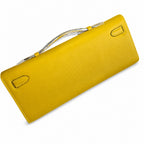 Refined Flat Clutch: Kelly Cut 31 Clutch Epsom Leather Amber Yellow