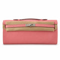 Kelly cut 31 clutch Epsom Milkshake Powder Silver Buckle — Versatile Flat Handbag