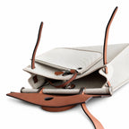 Herbag 31cm Saddle-Inspired Canvas Body with Leather Handle and Shoulder Strap — Versatile Canvas Shoulder Carry
