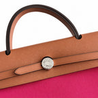 Timeless Saddle-Influenced Bag: Herbag 31cm Saddle-Inspired Canvas Body with Leather Handle and Shoulder Strap