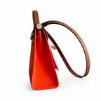 Refined Leather-Trimmed Shoulder Bag: Herbag 31cm Saddle-Inspired Canvas Body with Leather Handle and Shoulder Strap